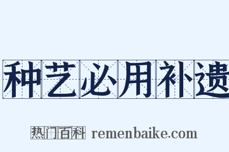 种艺必用补遗是什么意思的图片